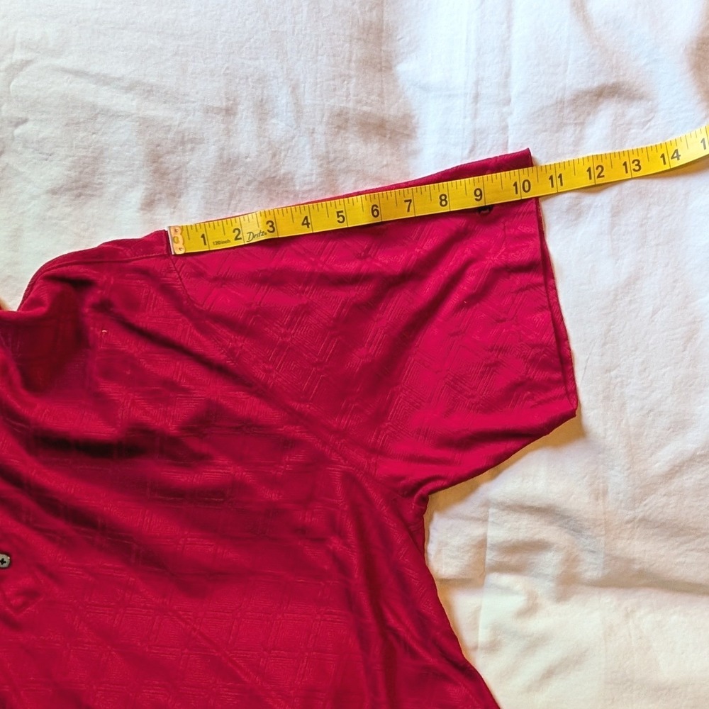 Nike Tiger Woods Collection Red Geometric Jacquard Polo Shirt Mens XXL Nike-Fit - Picture 5 of 11